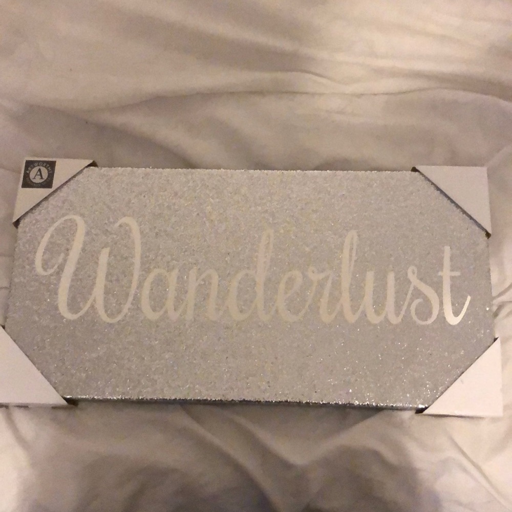 Silver Glitter “Wanderlust” Canvas